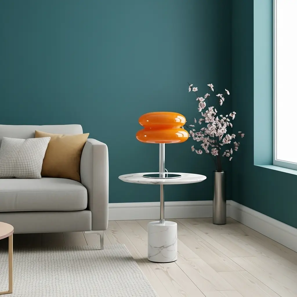 Lampe de table orange design rétro - Image 13