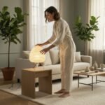 lampe de chevet japonaise en papier style Akari – Image 3