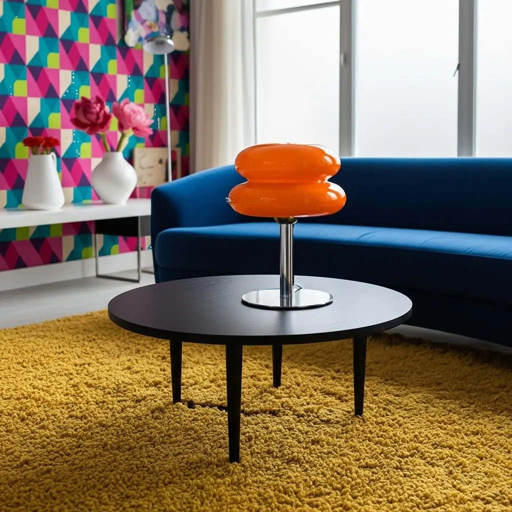 Lampe de table orange design rétro - Image 10