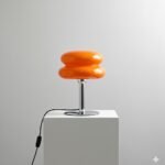 Lampe de table orange design rétro - Image 4