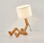 Lampe de chevet en bois en forme de robot - Image 5