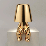 Lampe de chevet tactile dorée en forme de bonhomme