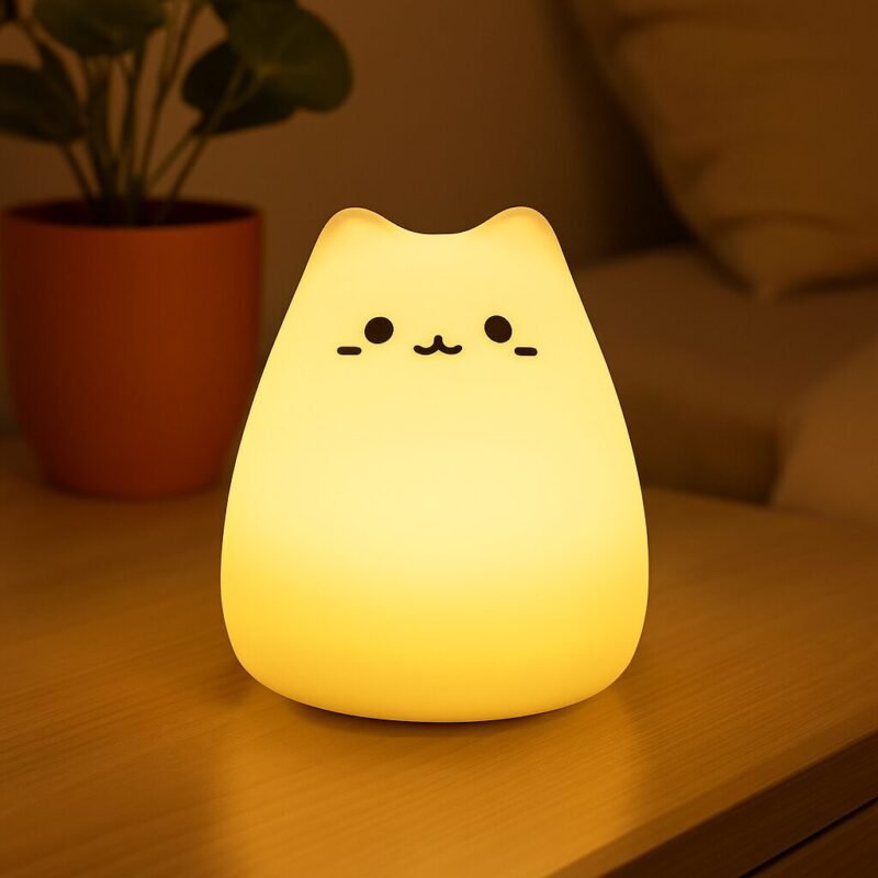 Veilleuse chat LED tactile – lumière douce - Image 2