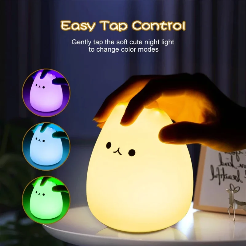 Veilleuse chat LED tactile – lumière douce - Image 8