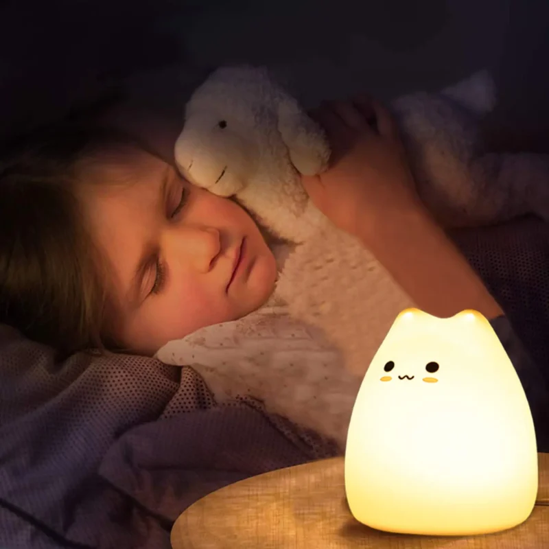 Veilleuse chat LED tactile – lumière douce - Image 7