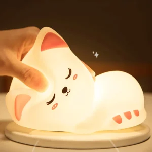 Veilleuse chat endormi – lumière douce pour enfants