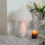 Lampe de table champignon orange design rétro - Image 9