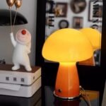 Lampe de table champignon orange design rétro - Image 7