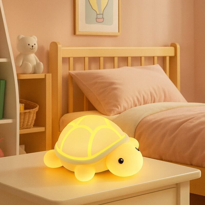 Veilleuse tortue pour bebe en silicone tactile - Image 6