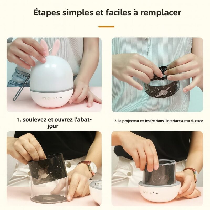 Veilleuse enfant projecteur ciel étoilé avec musique - Image 4