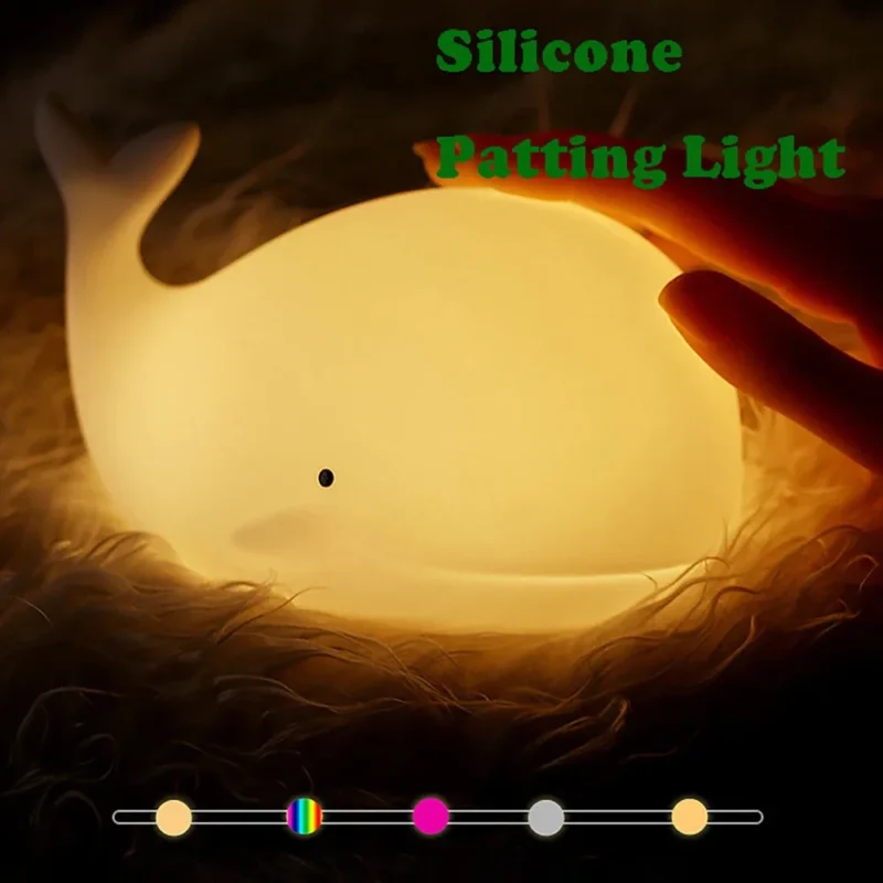 Veilleuse baleine en silicone LED rechargeable - Image 2