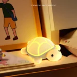 Veilleuse tortue pour bebe en silicone tactile