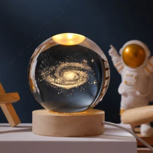 Veilleuse boule de cristal gravée 3D