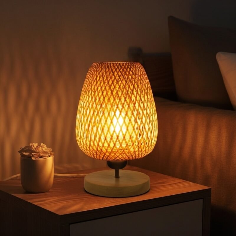 Lampe de chevet en bambou naturel - Image 1