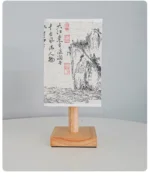 Lampe de table style chinois en bois et tissu - Image 12