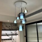 Luminaire suspension boule design en verre métal – Image 8
