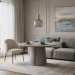 Luminaire suspendu en verre strié aux teintes fumées – Image 9