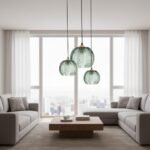 Luminaire plafonnier moderne en verre vert