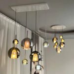 Luminaire suspension boule design en verre métal – Image 9