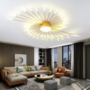 Luminaire moderne sculptural design rayonnant