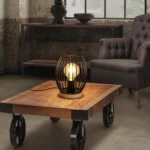 Lampe de table luminaire cage en métal noir – Image 4