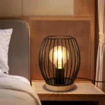 Lampe de table luminaire cage en métal noir – Image 7