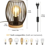Lampe de table luminaire cage en métal noir – Image 2