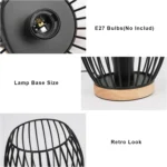 Lampe de table luminaire cage en métal noir – Image 5