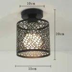 Plafonnier vintage créatif en métal ajouré – Image 4