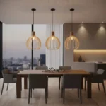 Luminaire suspension bois ajouré - Image 2