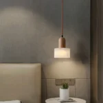 Luminaire suspendu en marbre blanc au design contemporain – Image 3