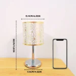 Lampe de table moderne en métal et abat-jour textile – Image 5