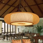 Luminaire suspension en bambou tressé naturel