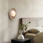 Applique murale en pierre wabi-sabi – Luminaire mural rond - Image 3