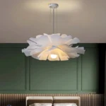 Luminaire suspension sculpturale blanche effet fleur - Image 4