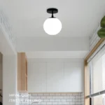 Plafonnier moderne globe blanc – Image 3