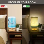 Lampe de table en bois et tissu – Image 3