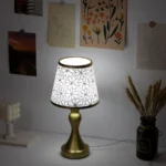 Luminaire de table rétro en dentelle dorée à éclairage tricolore – Image 3