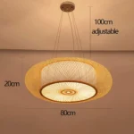Luminaire suspension en bambou tressé naturel – Image 6