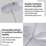 Plafonnier luminaire pétales en PVC blanc – Image 6