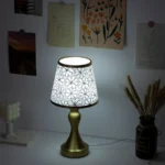 Luminaire de table rétro en dentelle dorée à éclairage tricolore – Image 2