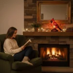 Lampe de table décorative oiseau rouge en résine – Image 4