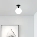 Plafonnier moderne globe blanc