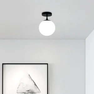 Plafonnier moderne globe blanc