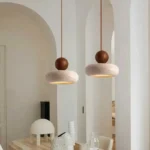 Luminaire suspendu moderne en pierre et bois – Image 2