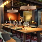 Luminaire suspension naturelle en métal et fibre tressée – Image 3