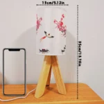 Lampe de table en bois et tissu à lumière douce pour chambre – Image 5