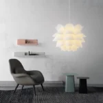 Plafonnier luminaire pétales en PVC blanc – Image 4