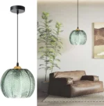 Luminaire plafonnier moderne en verre vert - Image 7