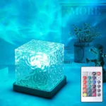 Luminaire veilleuse cube LED multicolore avec télécommande – Image 2